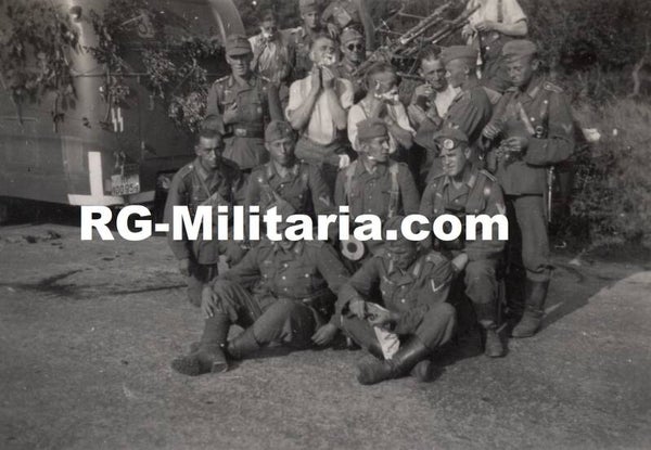 Original WW2 German Waffen SS Photo - SS logo on bus