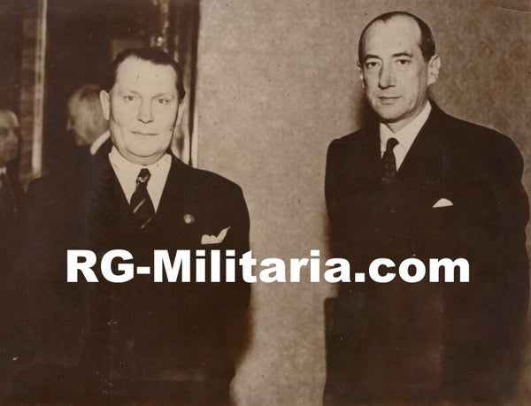 Original WW2 French Press Photo - Hermann Göring with Polish minister Józef Beck (1938)