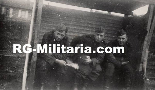 Original WW2 German Waffen SS Photo - SS soldiers taking a toilet break