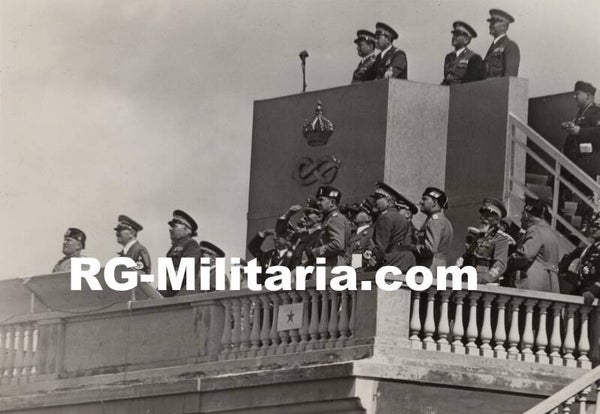Original WW2 French Press Photo - Adolf Hitler with Benito Mussolini in Rome, Italy (1934)