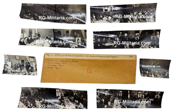 Original WW2 Dutch Collaboration NSB Press Photo - Gathering Personell NVV Vreugde en Arbeid, Hendrik Jan Woudenberg, Utrecht (1941)