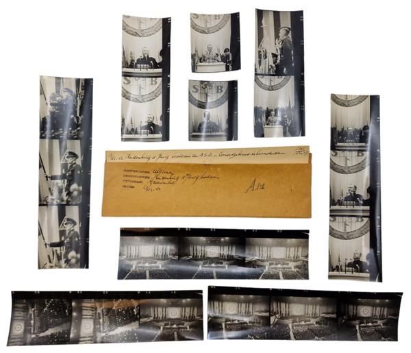 Original WW2 Dutch Collaboration NSB Press Photo - 11-Year NSB celebration, Wim Heubel. Amsterdam (1942)