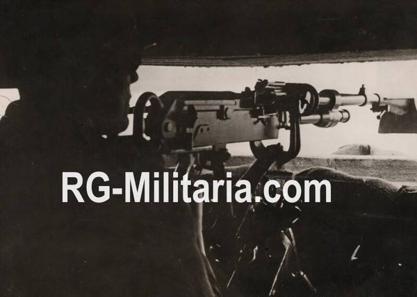 Original WW2 German Press Photo - Machinegun in a bunker (1944)