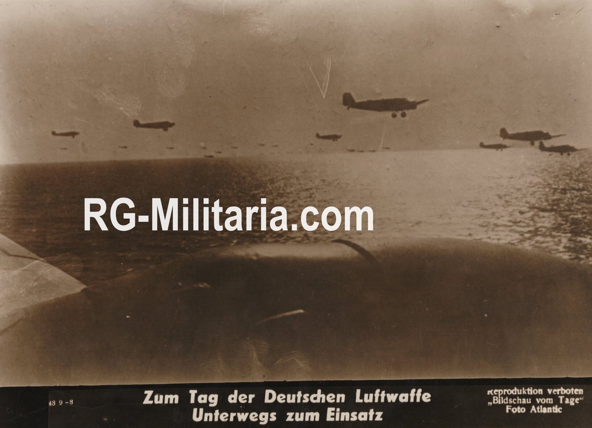 Ww2 Target Original WW2 German Press Photo - Luftwaffe airplanes flying to their ...