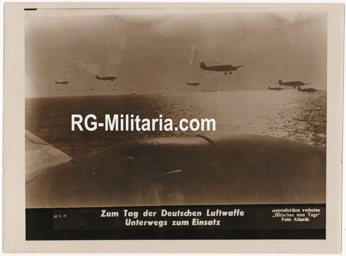 Ww2 Target Original WW2 German Press Photo - Luftwaffe airplanes flying to their ...