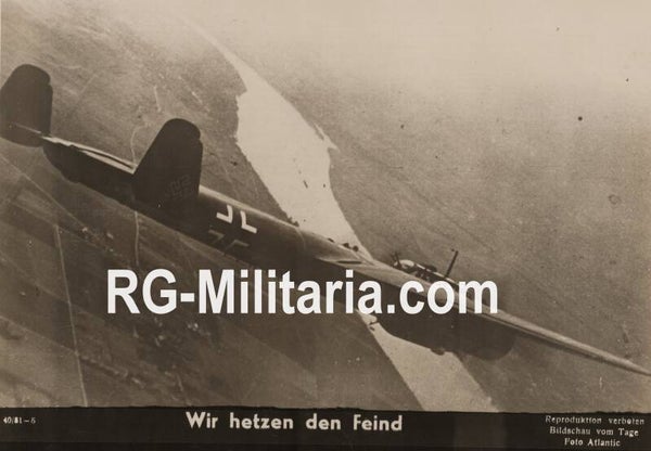 Original WW2 German Press Photo - Luftwaffe airplane flying (1940)