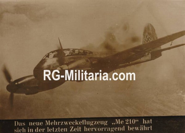 Original WW2 German Press Photo - Luftwaffe airplane Messerschmitt Me 210