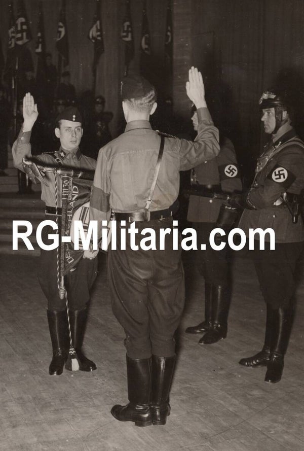 Original WW2 German Press Photo - Remembrance of the death of Ernst vom Rath, Motorstandarte 30 (1940)