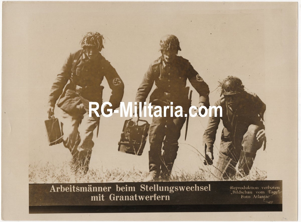 Original WW2 German Press Photo - German RAD Workers with a portable ...