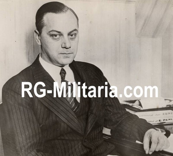 Original WW2 US Press Photo - Portrait of Alfred Rosenberg (1934)
