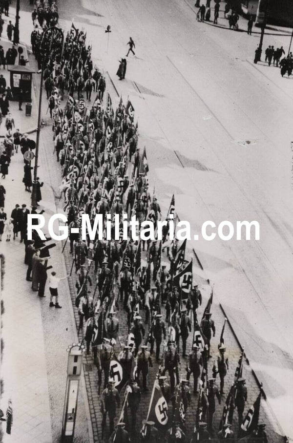 Original WW2 US Press Photo - NSDAP parade in Danzig (1939)