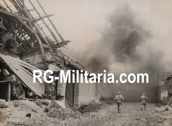 Original WW2 US Press Photo - 1st US Army advance through Merzenich, Germany (1945)