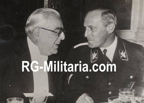 Original WW2 French Press Photo - SS-Obergruppenführer Werner Lorenz with Aga Khan III Sir Sultan Mahomed Shah in Berlin (1937)