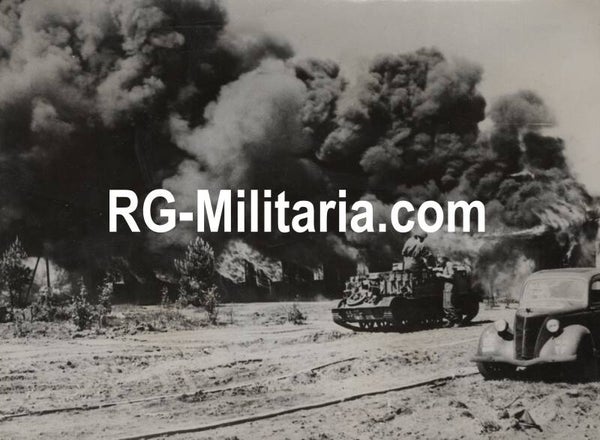 Original WW2 French Press Photo - Allied soldiers on a Bren Gun Carrier with a Second Army decal