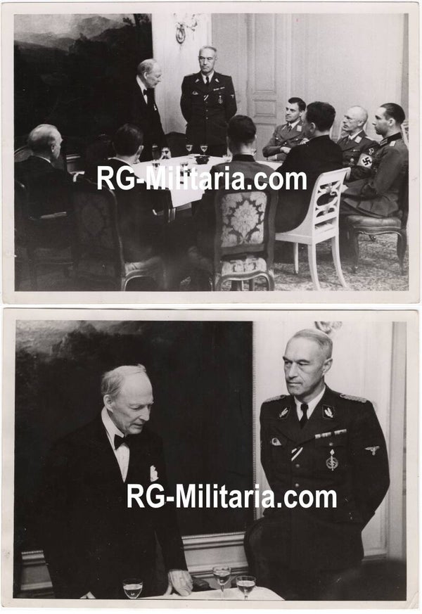 Original WW2 German Press Photo - 2x picture SS Oberführer