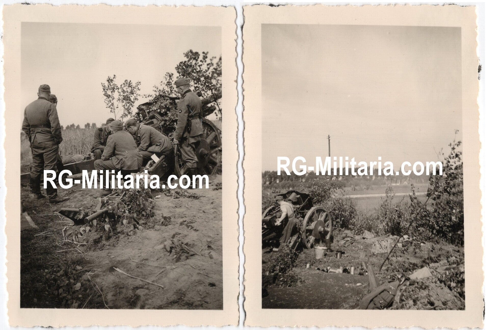 Original WW2 German Photo - German artillery troops with cannon near Rotterdam, Holland, May (1940)