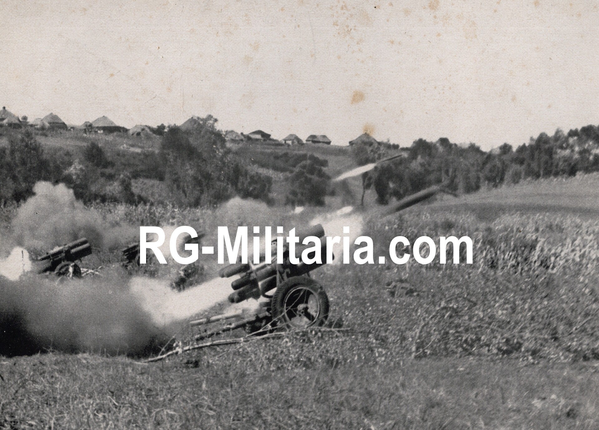 Original WW2 German Waffen SS Bilderdienst Press Photo - Nebelwerfer at the front