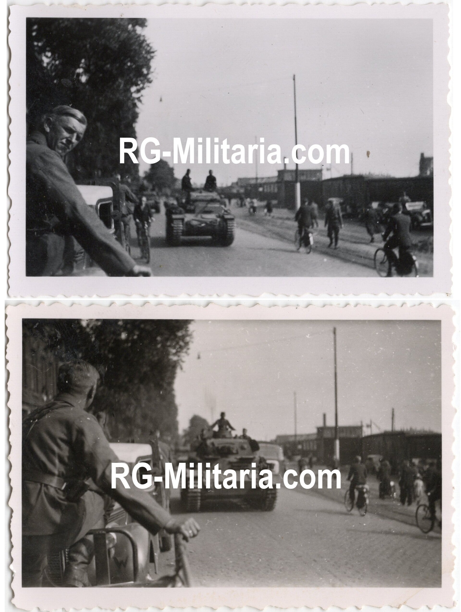 Original WW2 German Photo - German Panzer tank near Rotterdam, The Hague during the Blitzkrieg on Holland in May (1940)
