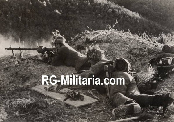 Original WW2 German Press Photo - German MG-34 crew (1942)