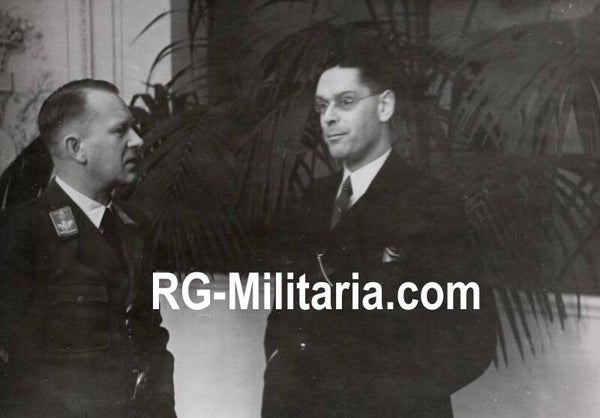 Original WW2 Dutch Collaboration NSB Press Photo - Appointment of the Commissaris der Provincie Noord-Holland by NSB member A. J. Backer, Haarlem (1941)