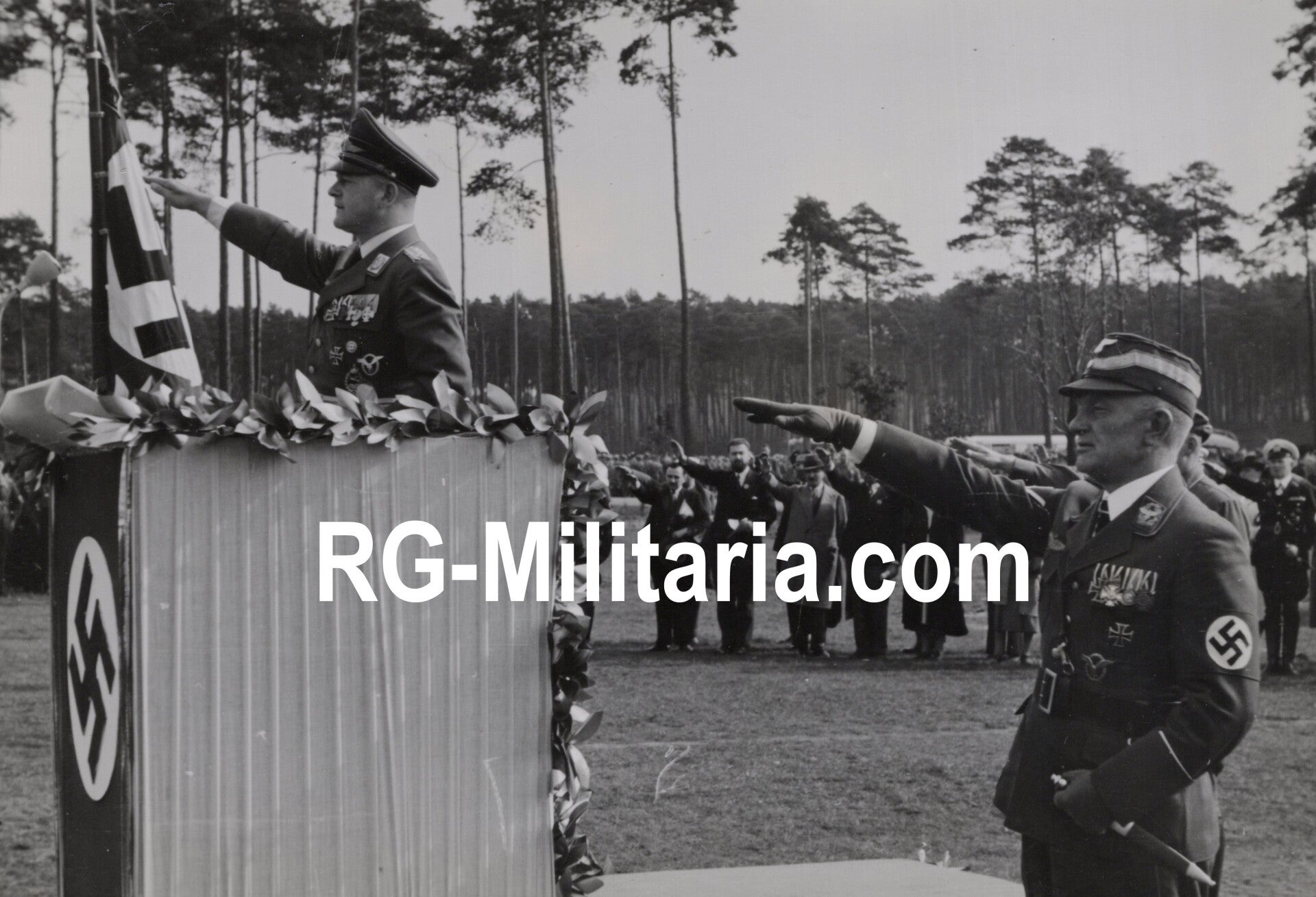 Original WW2 German Press Photo - Luftwaffe Erhard Milch speech with Friedrich Christiansen