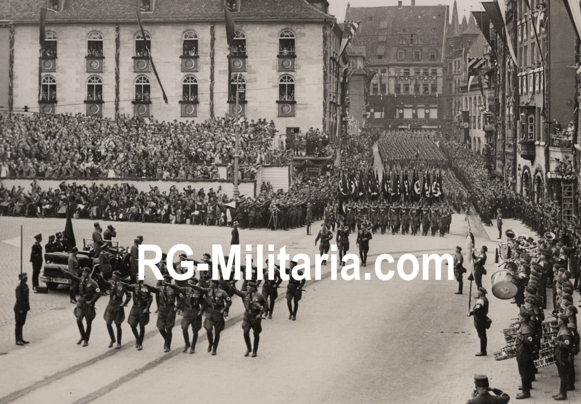 Original WW2 German Press Photo - NSFK NS Fliegerkorps parade for Adolf Hitler, Reichsparteitag Nürnberg (1937)