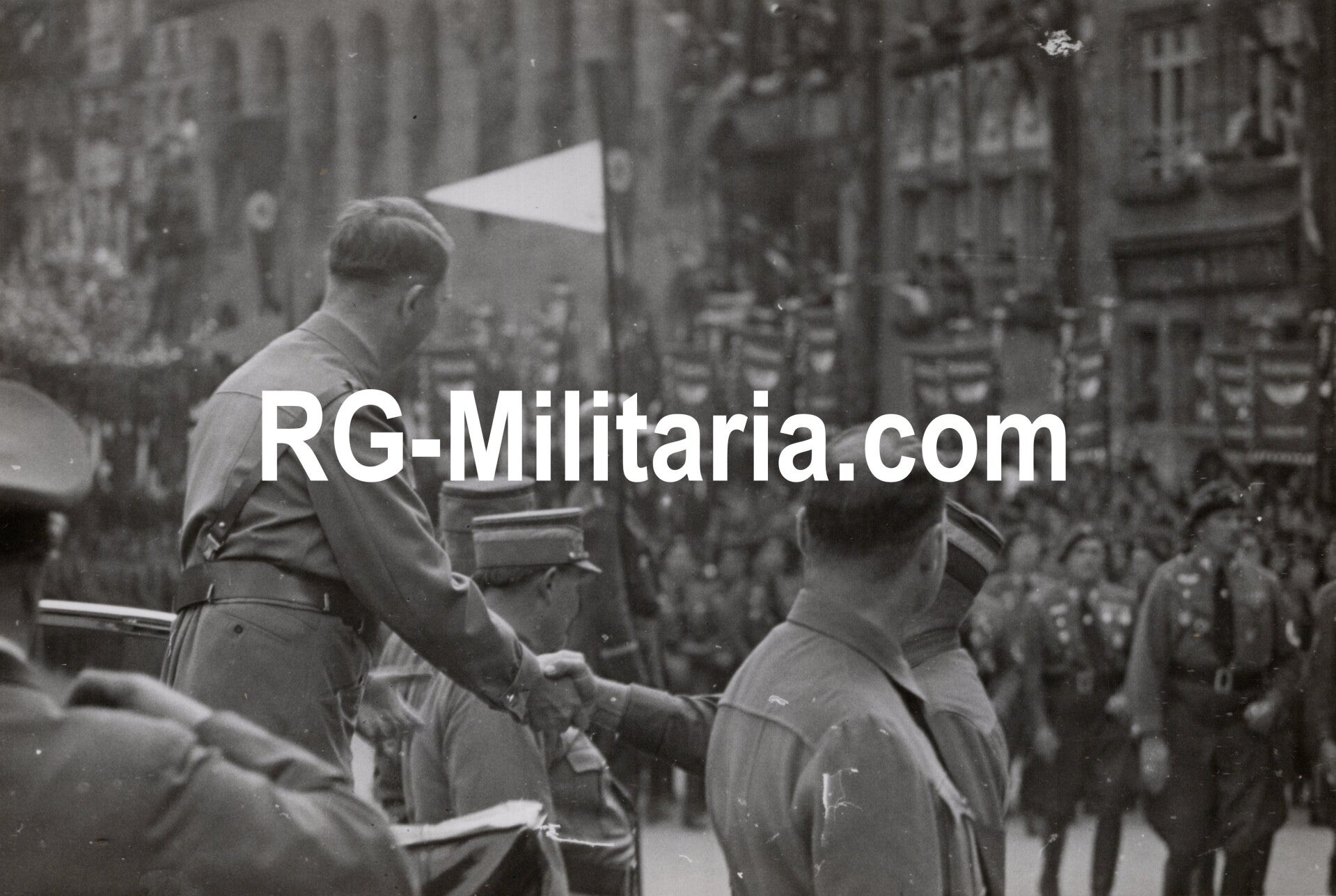 Original WW2 German Press Photo - NSFK NS Fliegerkorps parade, Adolf Hitler and Friedrich Christiansen, Reichsparteitag Nürnberg (1938)