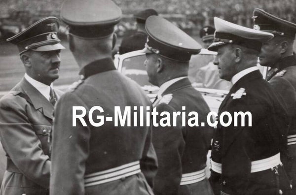 Original WW2 German Press Photo - Adolf Hitler shaking hands with Erhard Milch, Reichsparteitag Nürnberg (1938)