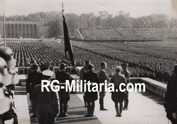 Original WW2 German Press Photo - Adolf Hitler and Friedrich Christiansen at the Reichsparteitag Nürnberg (1938)