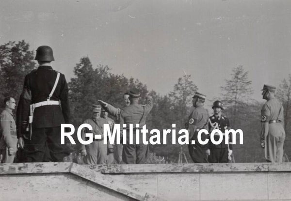 Original WW2 German Press Photo - Adolf Hitler, Rudolf Hess and Heinrich Himmler at the Reichsparteitag Nürnberg (1938)