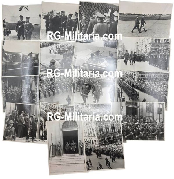 Original WW2 German Photo Series - Visit of Japanese General Hiroshi Ōshima to WBN Friedrich Christiansen & Seyss-Inquart in The Hague (1941)