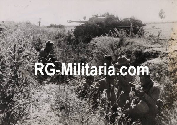 Original WW2 German Press Photo - German Panzer Tank Sturmhaubitze in Sicily, Italy (1943)