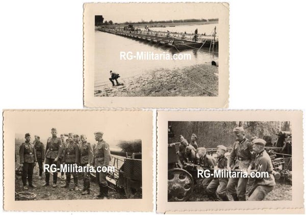 Original WW2 German Photo - German make-shift bridge between Gennep and Oeffelt, Holland, May (1940)