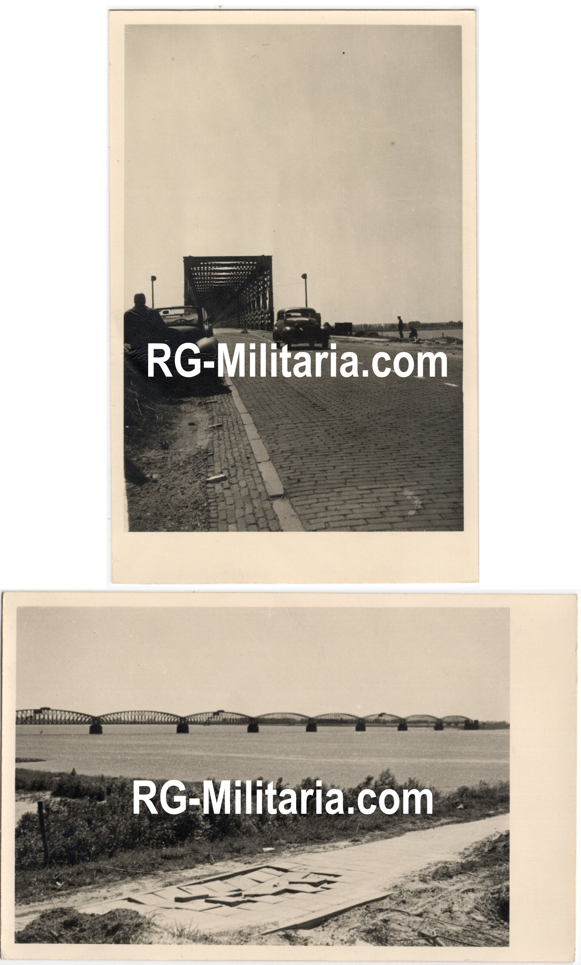 Original WW2 German Photo - Flak towers on top of the Moerdijkbrug, Holland
