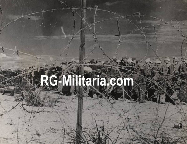 Original WW2 British Press Photo - German POW soldiers in Africa