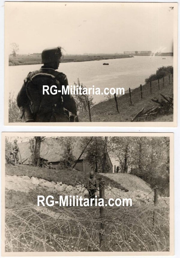 Original WW2 German Photo - German soldier at the Maas near Venlo, Blitzkrieg May, Holland (1940)