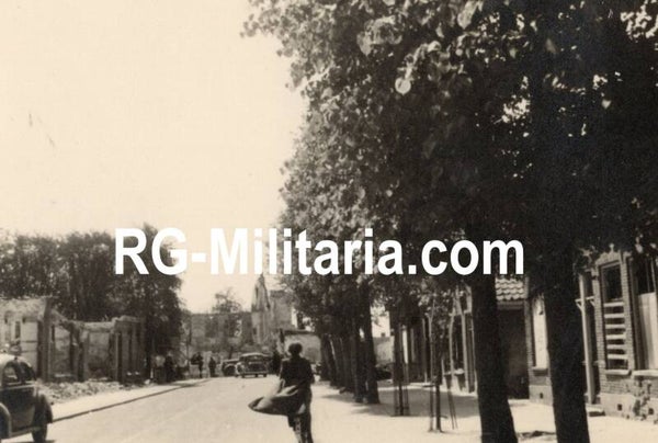 Original WW2 German Photo - Destroyed village of Wageningen, Holland, May (1940)
