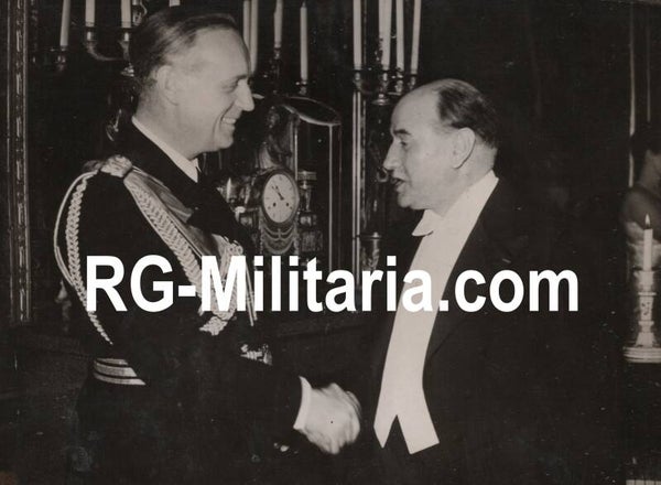 Original WW2 French Press Photo - Joachim von Ribbentrop with the French president Edouard Daladier (1938)