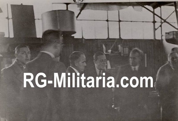 Original WW2 Dutch Press Photo - Prince Bernhard visits the Fokker Factory, Papaverweg, Amsterdam (1938)