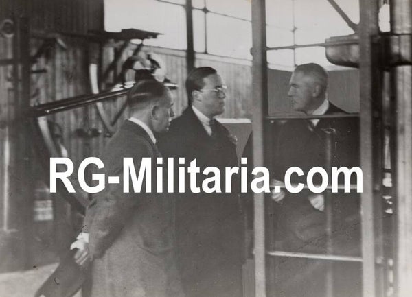 Original WW2 Dutch Press Photo - Prince Bernhard visits the Fokker Factory, Papaverweg, Amsterdam (1938)