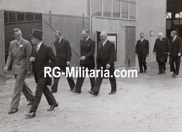 Original WW2 Dutch Press Photo - Prince Bernhard visits the Fokker Factory, Papaverweg, Amsterdam (1938)