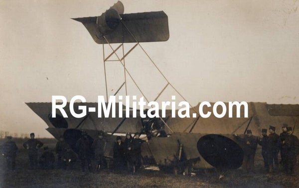 Original WW1 Dutch LVA Photo - Crashed Belgian MF-40 Farman MF-901 at Terheijde (1916)