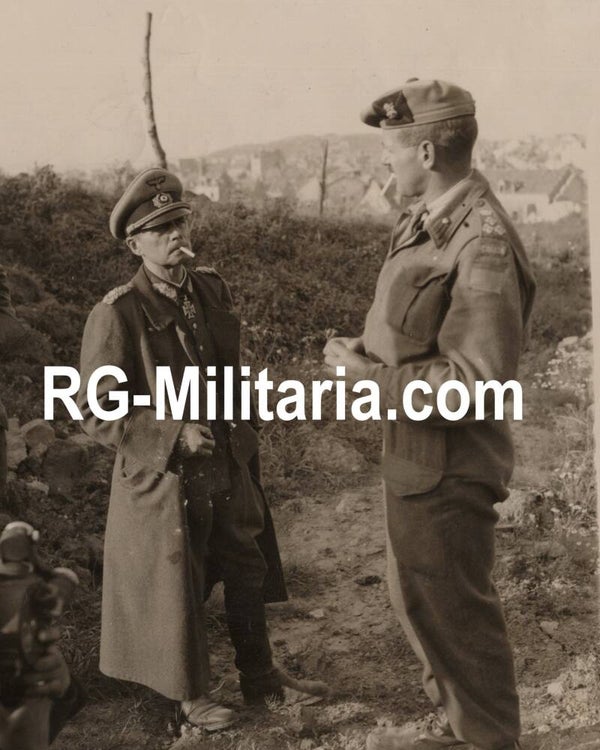 Original WW2 British Press Photo - Operation Wellhit, Captured POW general Ferdinand Heim, Battle of Boulogne (1944)