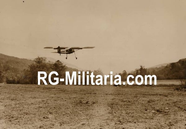 Original WW2 German Press Photo - Luftwaffe Storch Red Cross airplane helping wounded (1942)
