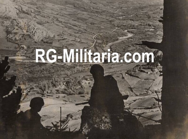 Original WW2 German Press Photo - Fallschirmjager on the Italian front (1944)