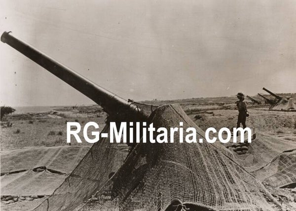 Original WW2 German Press Photo - Canons on the Kreta coast (1943)