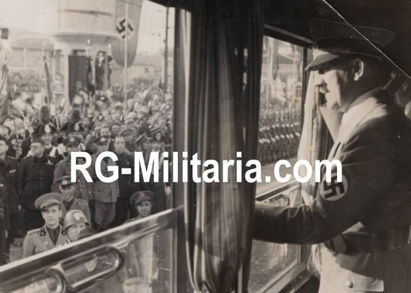 Original WW2 German Press Photo - Adolf Hitler visits Italy (1938)