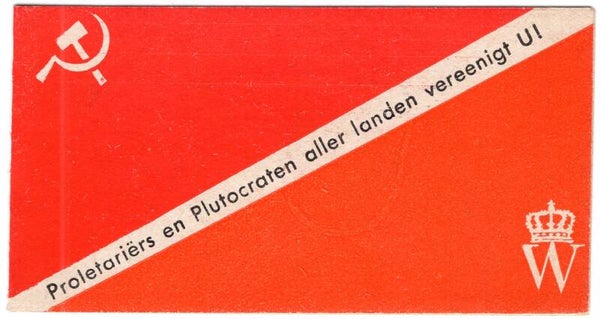 Dutch NSB flyer ''Proletariers en plutocraten aller landen vereenigt u!''
