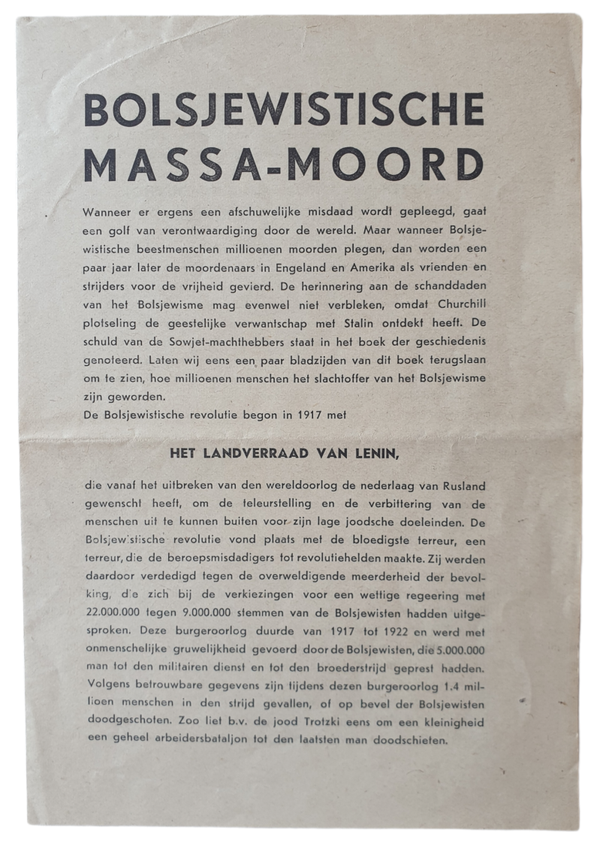 NSB flyer ''Bolsjewistische Massa-moord''