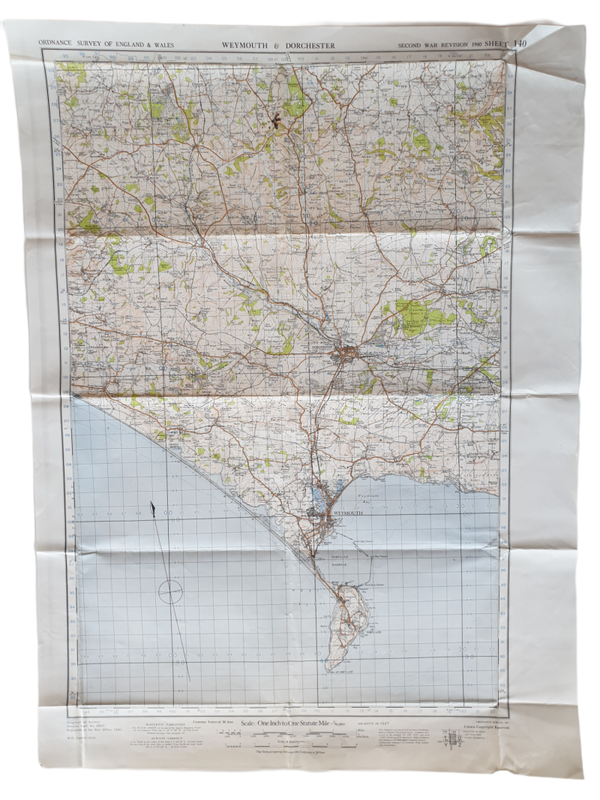 British map - Weymouth and dorchester 1941